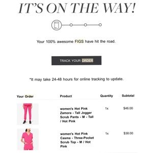 Women's hot pink fig scrubs